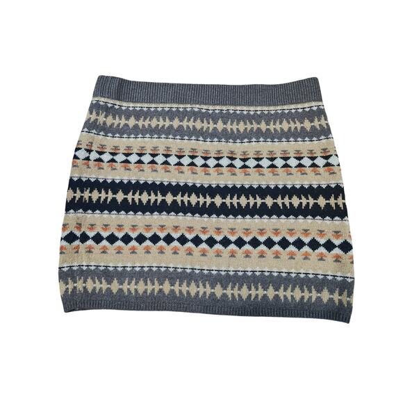 Moda International Wool Blend Knit Knee Length Pencil Skirt Geometric Size XL - Picture 4 of 7